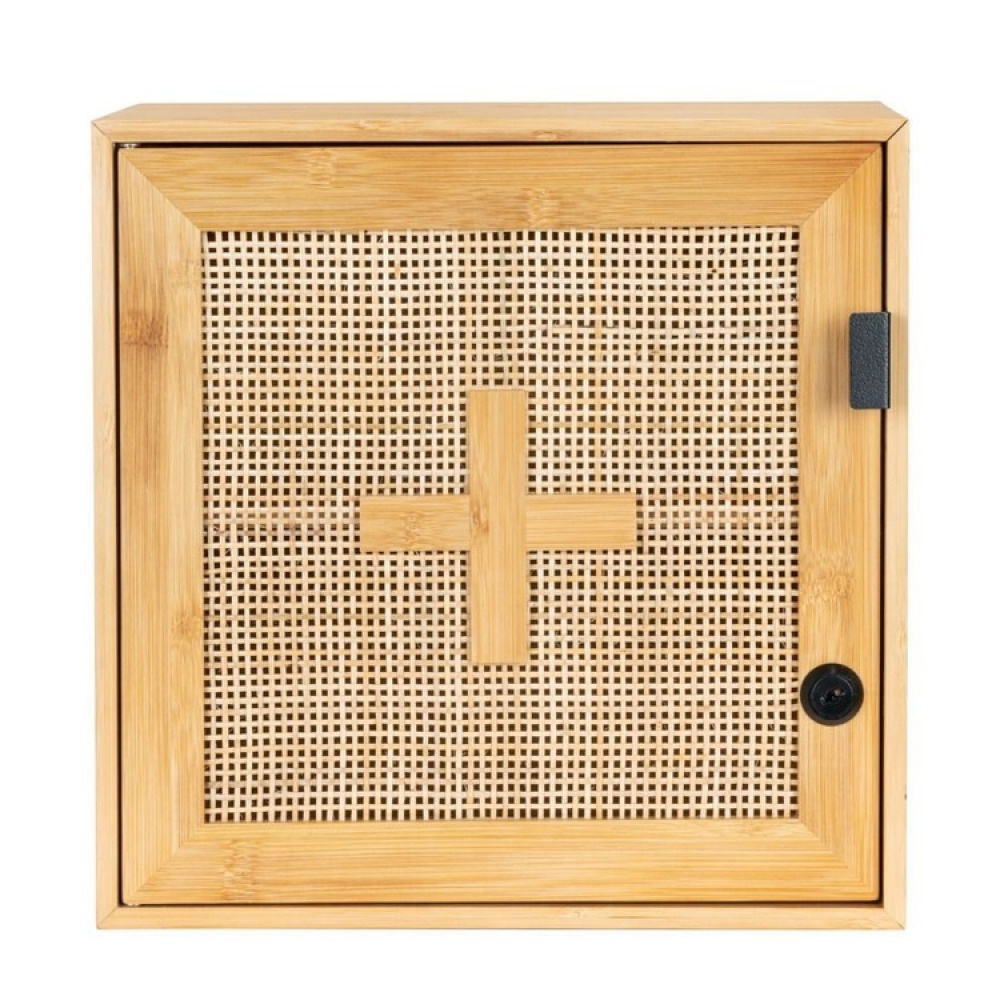 Medicinskåp i Bambu och rotting, Låsbart, ALLEGRE, 30 x 19,5 x H 30 cm, Natur i gruppen Förvaring / Badrumsförvaring hos SmartaSaker.se (42217)