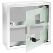 Medicinskåp med glasdörr, låsbart, MEDICINE CABINET, 25 x 12 x H 25 cm, Silver / Klar Medicinskåp med glasdörr, låsbart, MEDICINE CABINET, 25 x 12 x H 25 cm, Silver / Klar