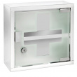 Medicinskåp med glasdörr, låsbart, MEDICINE CABINET, 25 x 12 x H 25 cm, Silver / Klar Medicinskåp med glasdörr, låsbart, MEDICINE CABINET, 25 x 12 x H 25 cm, Silver / Klar