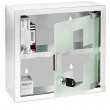 Medicinskåp med glasdörr, låsbart, MEDICINE CABINET, 25 x 12 x H 25 cm, Silver / Klar Medicinskåp med glasdörr, låsbart, MEDICINE CABINET, 25 x 12 x H 25 cm, Silver / Klar