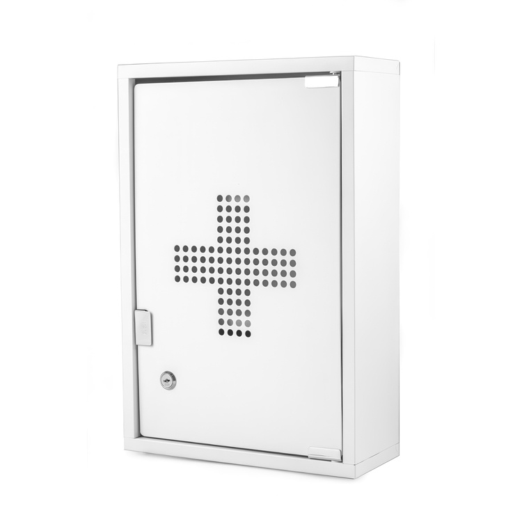 Medicinskåp med i metall, låsbart, CURE, 30 x 12 x H 45 cm, Vitt i gruppen Förvaring / Badrumsförvaring hos SmartaSaker.se (42220)