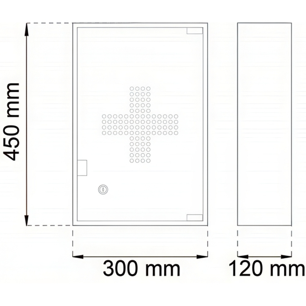 Medicinskåp med i metall, låsbart, CURE, 30 x 12 x H 45 cm, Vitt i gruppen Förvaring / Badrumsförvaring hos SmartaSaker.se (42220)