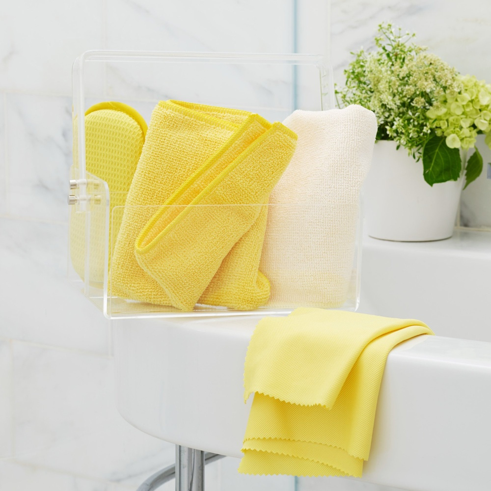 Mikrofiberdukar för badrummet, Set med 2, BATHROOM CLEANING CLOTHS, Gula i gruppen Förvaring / Städförvaring och sopsortering / Städtrasor och borstar hos SmartaSaker.se (42230)