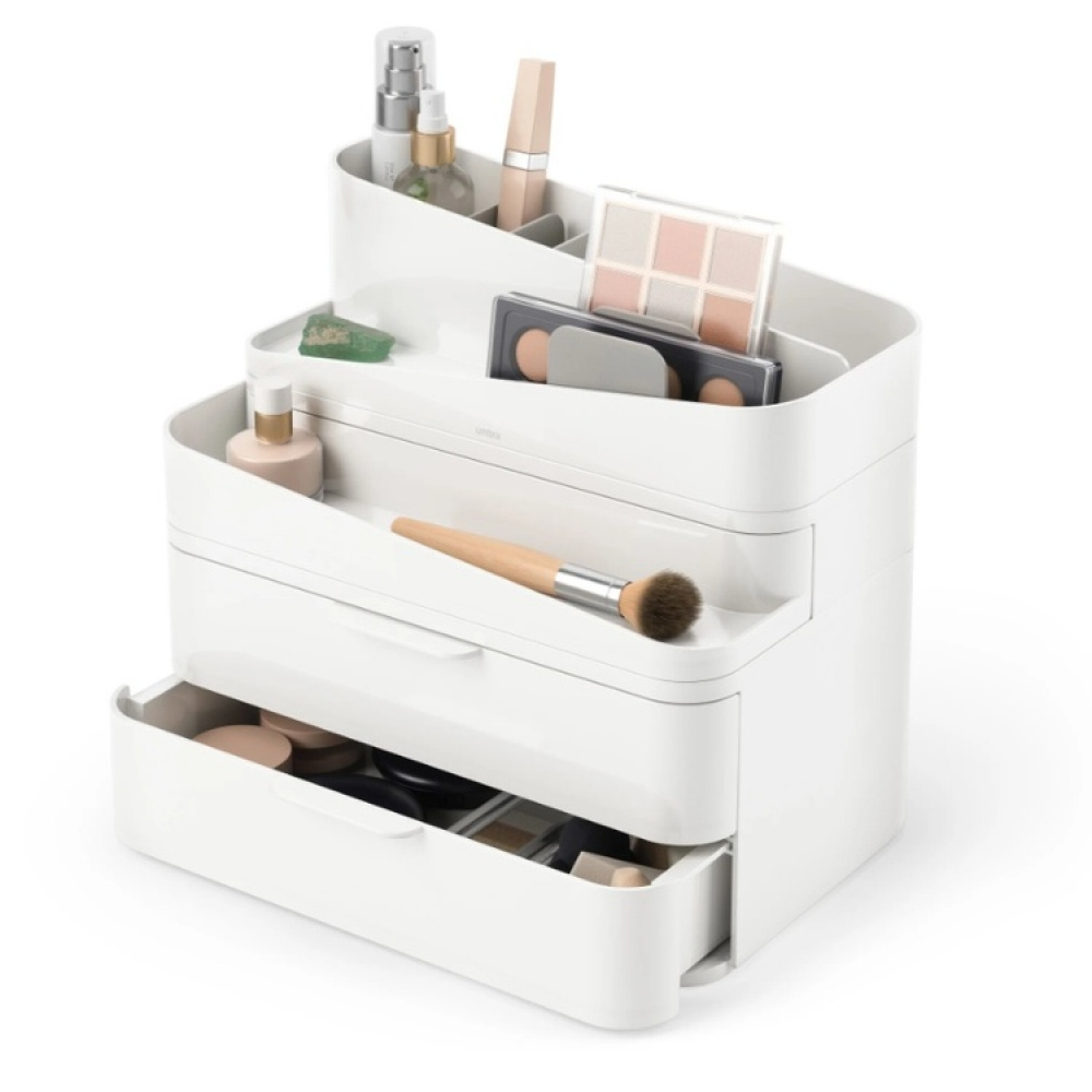 Mini byrå / Ställ för smink, UMBRA LARGE GLAM MAKE UP ORGANISER, Vit/ Ljusgrå i gruppen Förvaring / Badrumsförvaring hos SmartaSaker.se (42236)