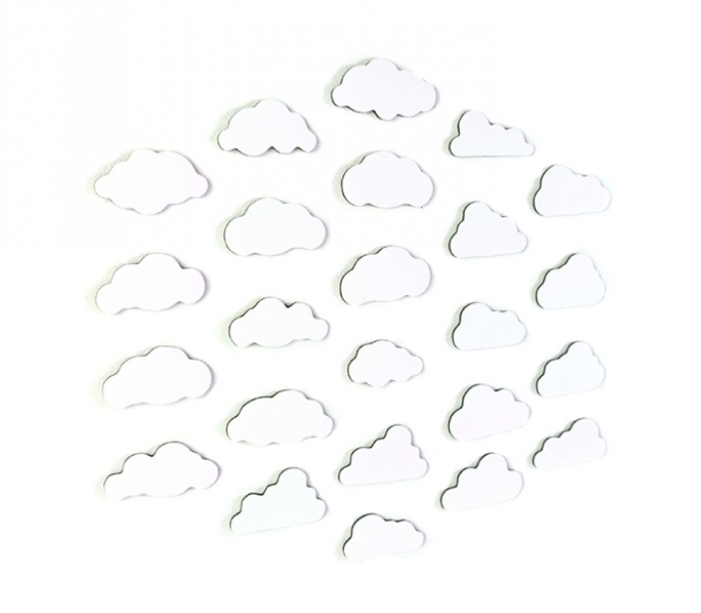 Mini Magnettavlor, Små moln, Självhäftande, 24 st, ELEMENT CLOUD FLEX, Vita i gruppen Förvaring / Förvaringslådor hos SmartaSaker.se (42240)