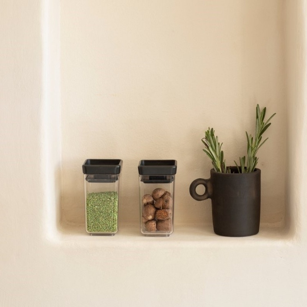 Miniburkar, 2 st, 0,15L, TASTY+ MINI CANISTERS, Brabantia, Klar / Mörkgrå i gruppen Förvaring / Köksförvaring / Matlådor / Matlådor i plast hos SmartaSaker.se (42244)
