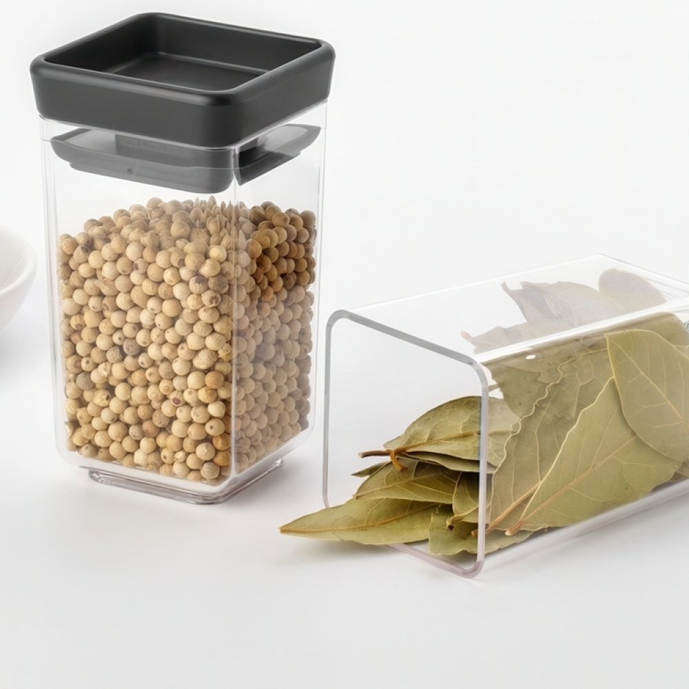 Miniburkar, 2 st, 0,15L, TASTY+ MINI CANISTERS, Brabantia, Klar / Mörkgrå i gruppen Förvaring / Köksförvaring / Matlådor / Matlådor i plast hos SmartaSaker.se (42244)