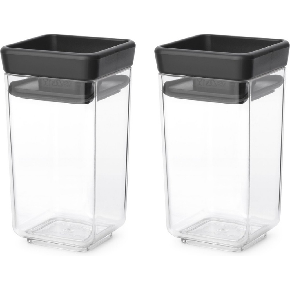 Miniburkar, 2 st, 0,15L, TASTY+ MINI CANISTERS, Brabantia, Klar / Mörkgrå i gruppen Förvaring / Köksförvaring / Matlådor / Matlådor i plast hos SmartaSaker.se (42244)