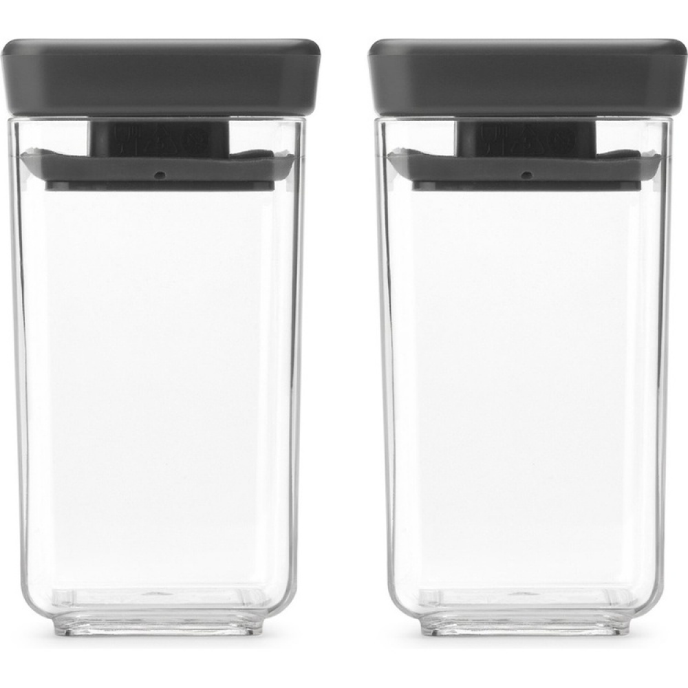 Miniburkar, 2 st, 0,15L, TASTY+ MINI CANISTERS, Brabantia, Klar / Mörkgrå i gruppen Förvaring / Köksförvaring / Matlådor / Matlådor i plast hos SmartaSaker.se (42244)