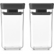 Miniburkar, 2 st, 0,15L, TASTY+ MINI CANISTERS, Brabantia, Klar / Mörkgrå Miniburkar, 2 st, 0,15L, TASTY+ MINI CANISTERS, Brabantia, Klar / Mörkgrå