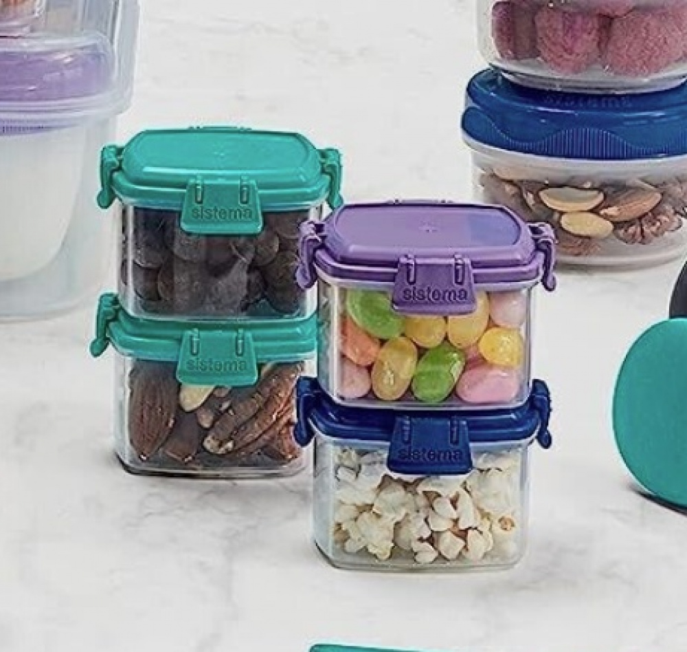 Miniburkar, 4 st, 62 ml, MINI KNICK KNACK TO GO, Mix i gruppen Förvaring / Förvaringslådor / Småförvaring / Askar hos SmartaSaker.se (42246)