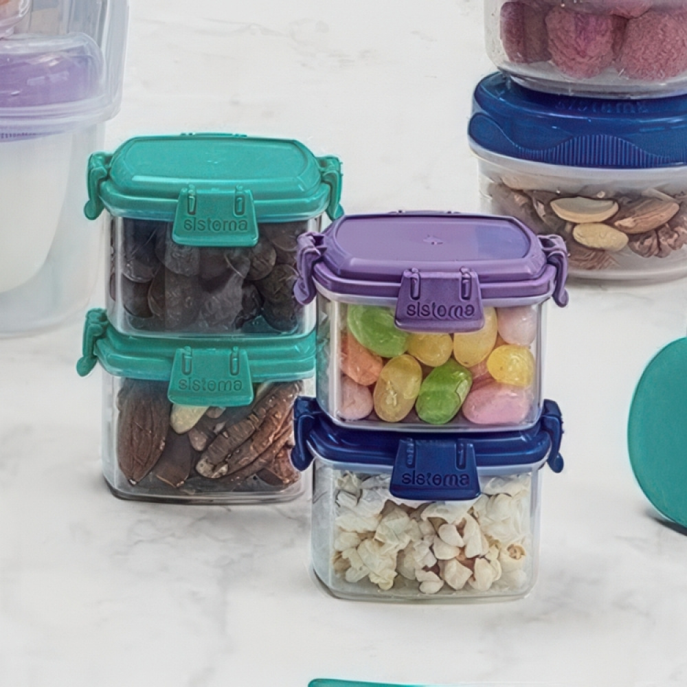 Miniburkar, 4 st, 62 ml, MINI KNICK KNACK TO GO, Mix i gruppen Förvaring / Förvaringslådor / Småförvaring / Askar hos SmartaSaker.se (42246)