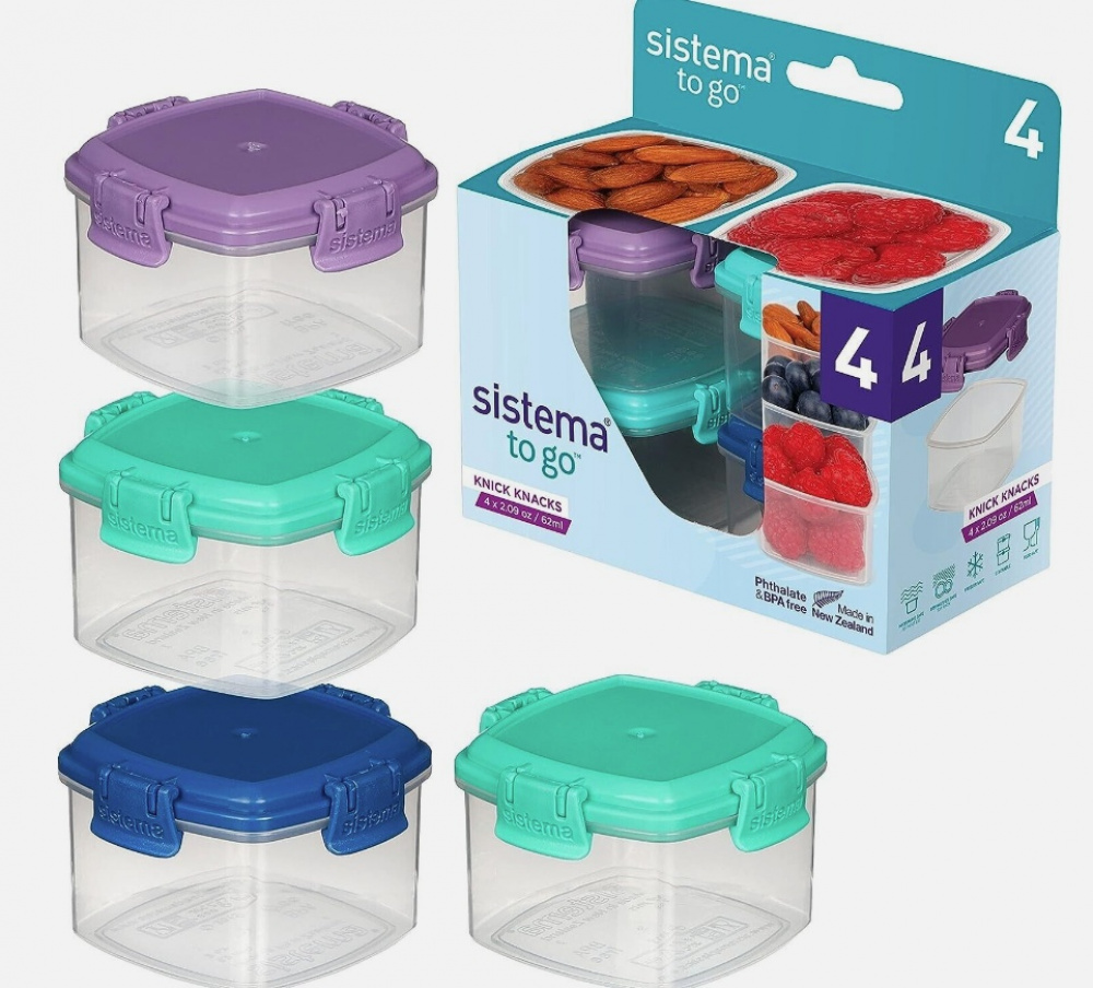 Miniburkar, 4 st, 62 ml, MINI KNICK KNACK TO GO, Mix i gruppen Förvaring / Förvaringslådor / Småförvaring / Askar hos SmartaSaker.se (42246)