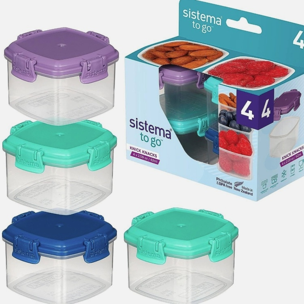 Miniburkar, 4 st, 62 ml, MINI KNICK KNACK TO GO, Mix i gruppen Förvaring / Förvaringslådor / Småförvaring / Askar hos SmartaSaker.se (42246)