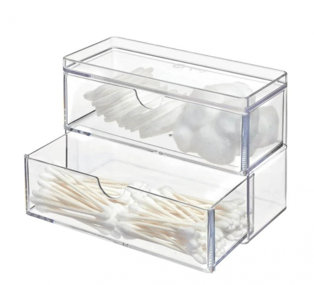 Minibyrå för badrumsskåpet, THE HOME EDIT MINI 2-DRAWER ORGANIZER , 17,8 x 8,3 x H 11,4 cm, Klar i gruppen Förvaring / Badrumsförvaring hos SmartaSaker.se (42247)