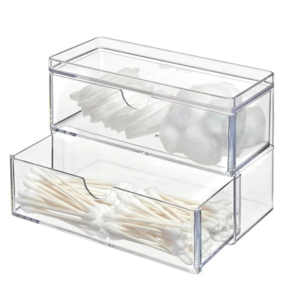 Minibyrå för badrumsskåpet, THE HOME EDIT MINI 2-DRAWER ORGANIZER , 17,8 x 8,3 x H 11,4 cm, Klar i gruppen Förvaring / Badrumsförvaring hos SmartaSaker.se (42247)