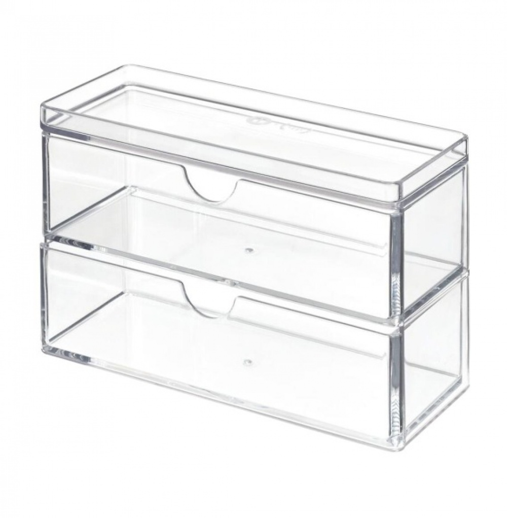 Minibyrå för badrumsskåpet, THE HOME EDIT MINI 2-DRAWER ORGANIZER , 17,8 x 8,3 x H 11,4 cm, Klar i gruppen Förvaring / Badrumsförvaring hos SmartaSaker.se (42247)
