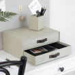Minibyrå, 2 lådor, BIGSO BIRGER CANVAS, 33 x 25,5 x H 14,5 cm, Beige