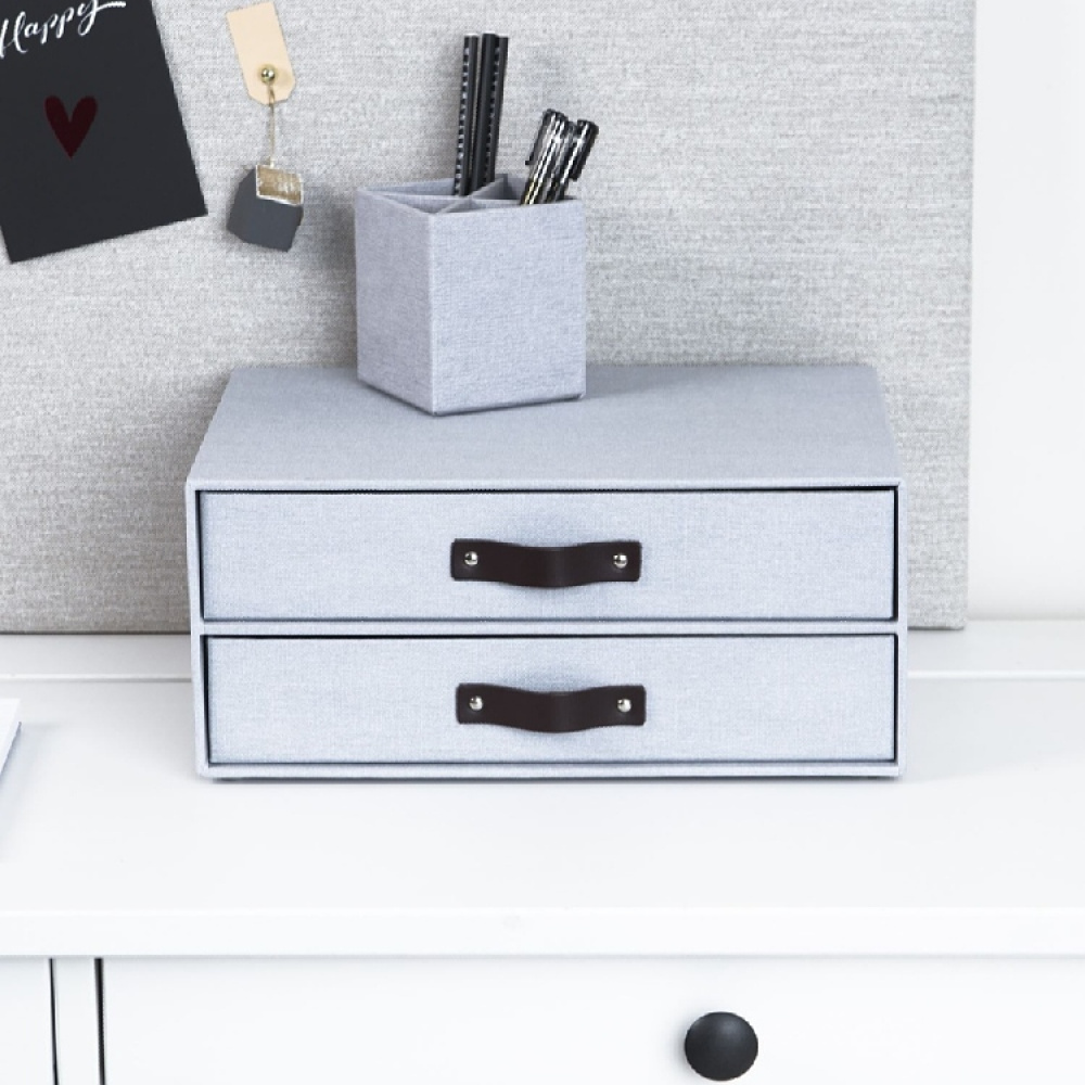 Minibyrå 2 lådor, Birger canvas, Bigso i gruppen Förvaring / Förvaringslådor / Bigso förvaringslådor hos SmartaSaker.se (42261)
