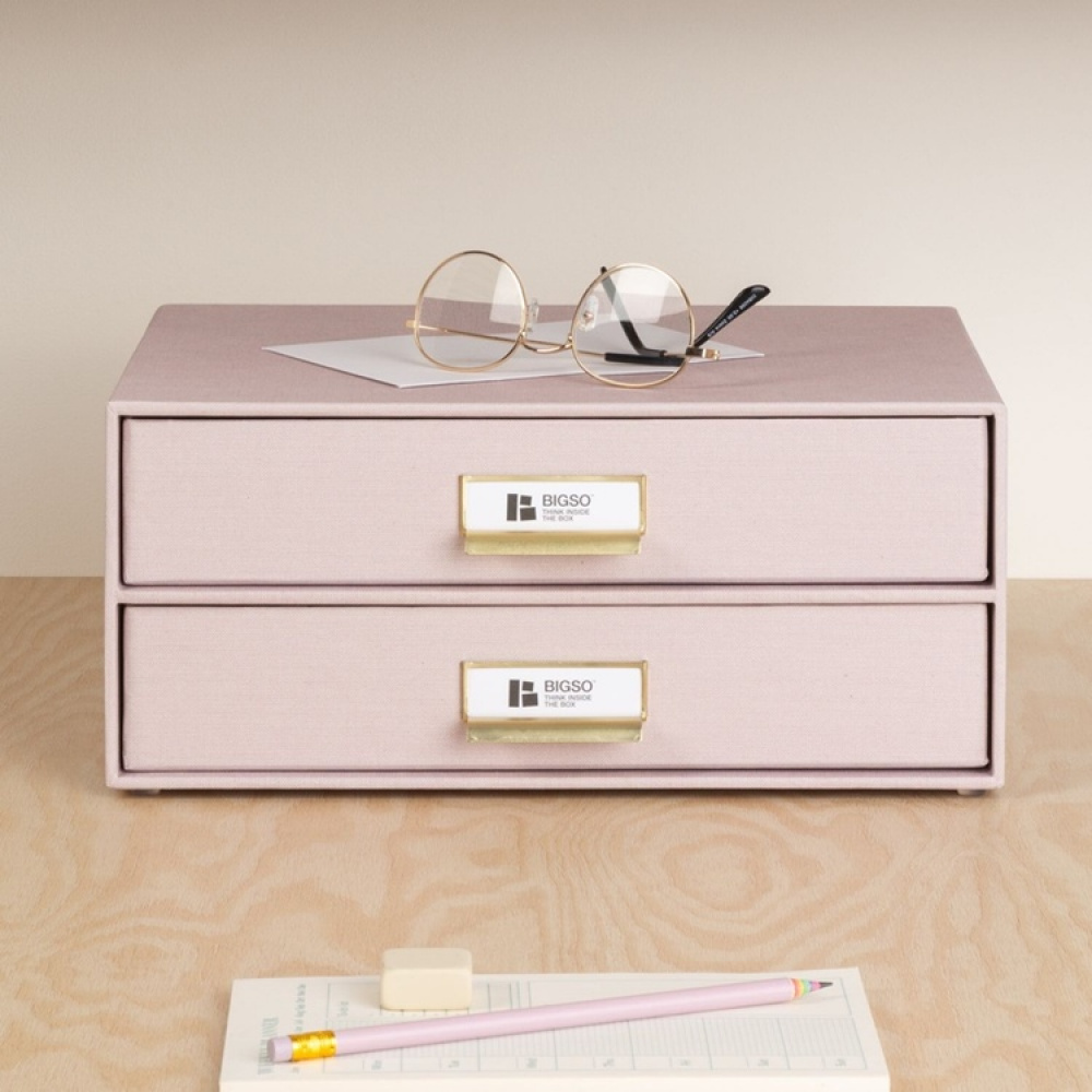 Minibyrå, 2 lådor, BIGSO BIRGER RESTORE, 33 x 25,5 x H 14,5 cm i gruppen Förvaring / Förvaringslådor / BigSo förvaringslådor hos SmartaSaker.se (42262)