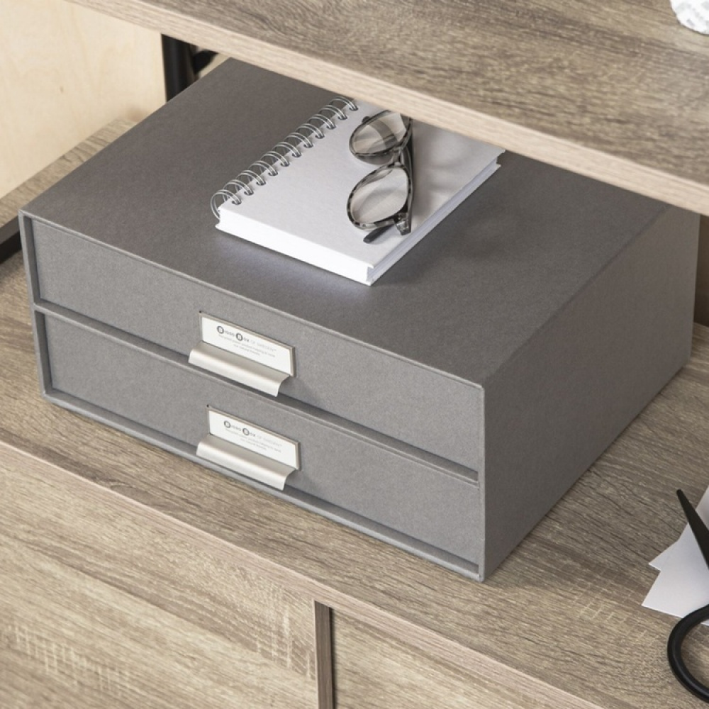 Minibyrå, 2 lådor, BIGSO BIRGER, 33 x 25,5 x H 14,5 cm i gruppen Förvaring / Förvaringslådor / BigSo förvaringslådor hos SmartaSaker.se (42263)