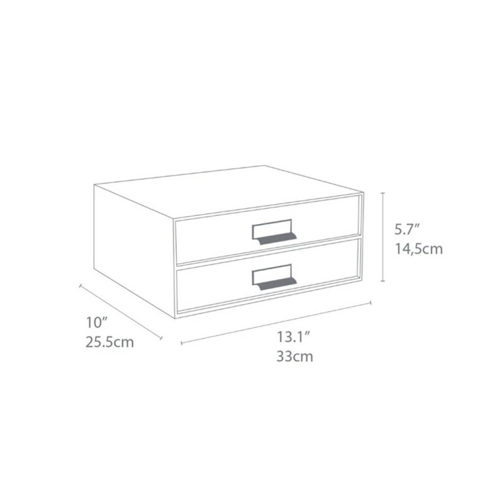 Minibyrå, 2 lådor, BIGSO BIRGER, 33 x 25,5 x H 14,5 cm i gruppen Förvaring / Förvaringslådor / BigSo förvaringslådor hos SmartaSaker.se (42263)