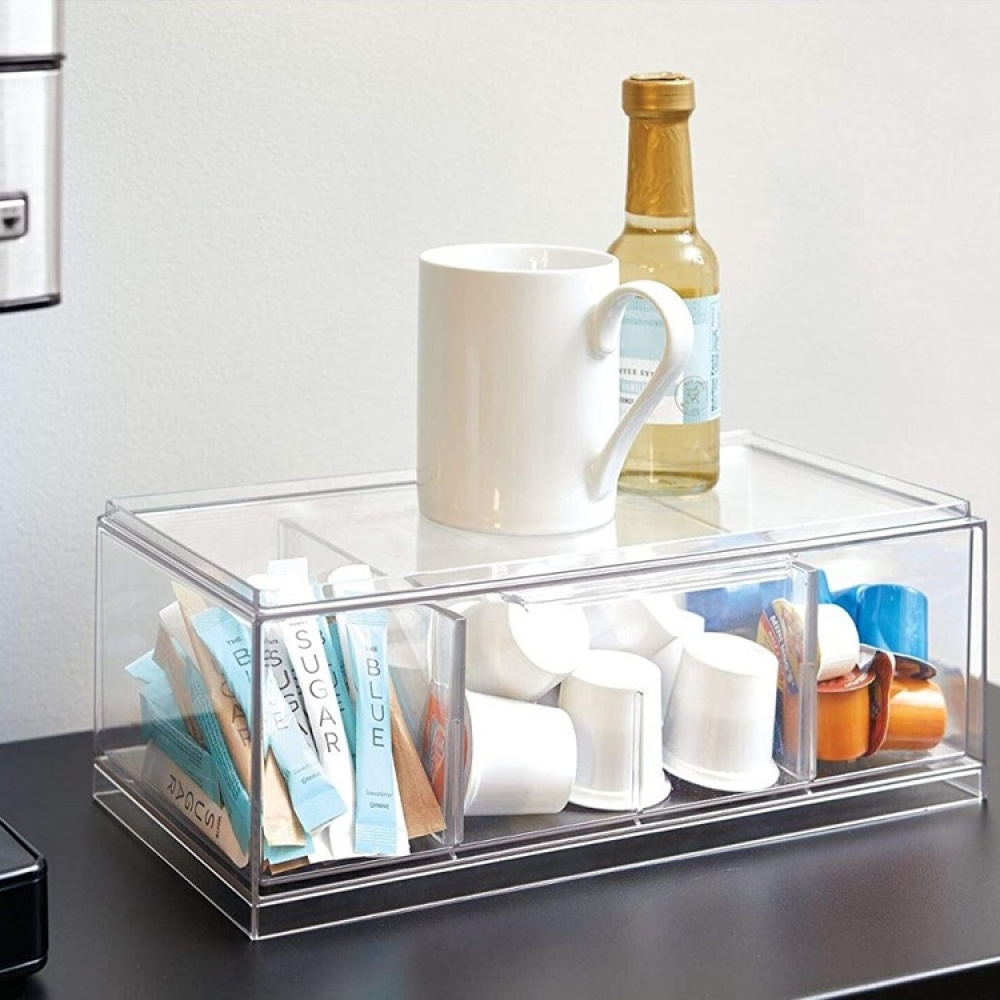 Minibyrå, Stapelbar, 4 fack, CRISP TEA ORGANIZER, 32 x 16 x H11,5cm, Transparent i gruppen Förvaring / Köksförvaring / Förvaringsburkar hos SmartaSaker.se (42269)