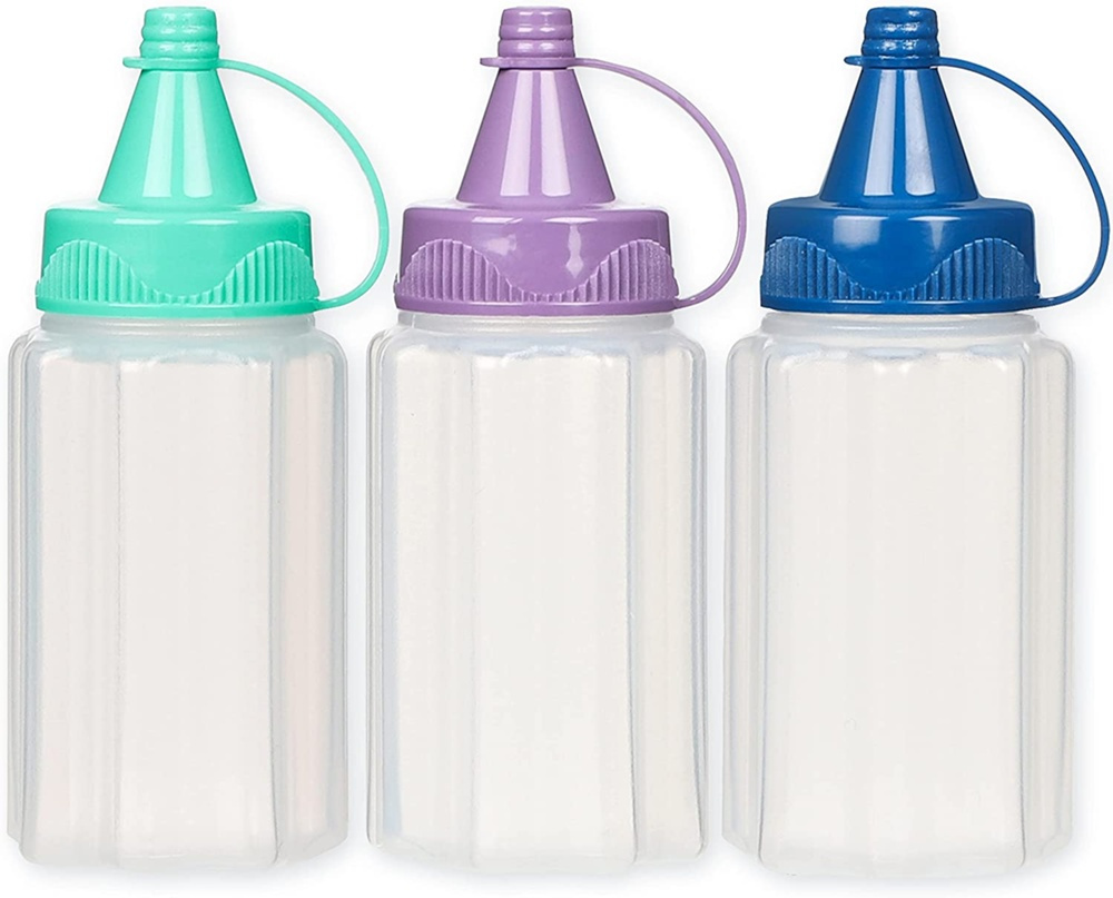 Miniflaskor för sås, 35 ml, 3 st, SAUCE TO GO, Ø 3,4 x H8 cm, Lila / Turkos / Blå i gruppen Förvaring / Köksförvaring / Matlådor hos SmartaSaker.se (42270)