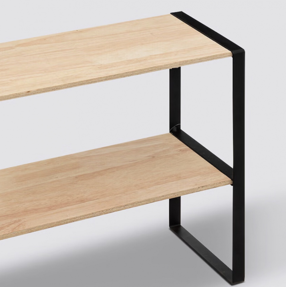 Mini-Hylla, 2-plan, BLACK & WOOD KITCHEN RACK, 40 x 18 x H 35 cm, Natur / Svart i gruppen Förvaring / Köksförvaring / Organisera köksskåp hos SmartaSaker.se (42272)