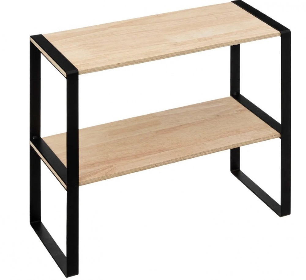 Mini-Hylla, 2-plan, BLACK & WOOD KITCHEN RACK, 40 x 18 x H 35 cm, Natur / Svart i gruppen Förvaring / Köksförvaring / Organisera köksskåp hos SmartaSaker.se (42272)