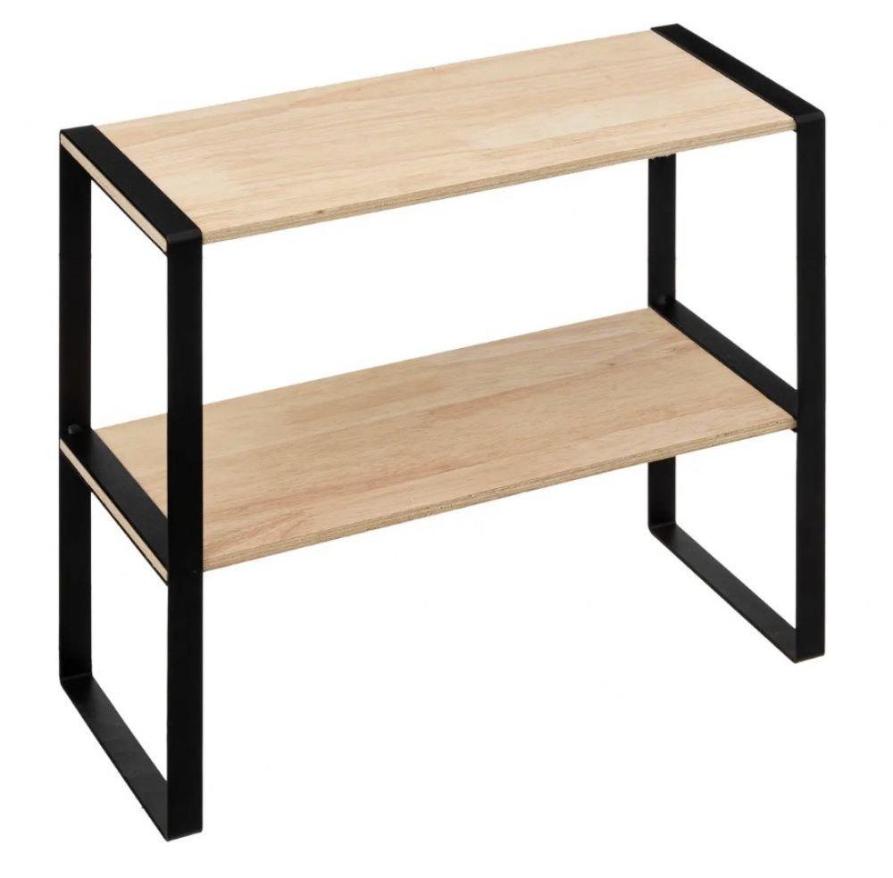 Mini-Hylla, 2-plan, BLACK & WOOD KITCHEN RACK, 40 x 18 x H 35 cm, Natur / Svart i gruppen Förvaring / Köksförvaring / Organisera köksskåp hos SmartaSaker.se (42272)