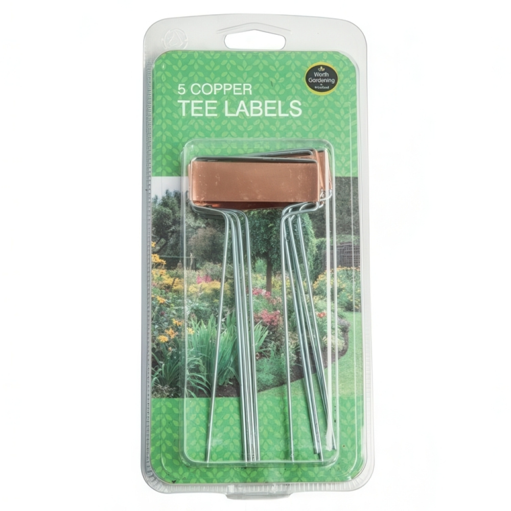 Märkpinnar i Koppar, COPPER TEE LABELS, 5 stycken, Koppar i gruppen Förvaring / Magneter och självhäftande / Skyltar och etiketter hos SmartaSaker.se (42298)