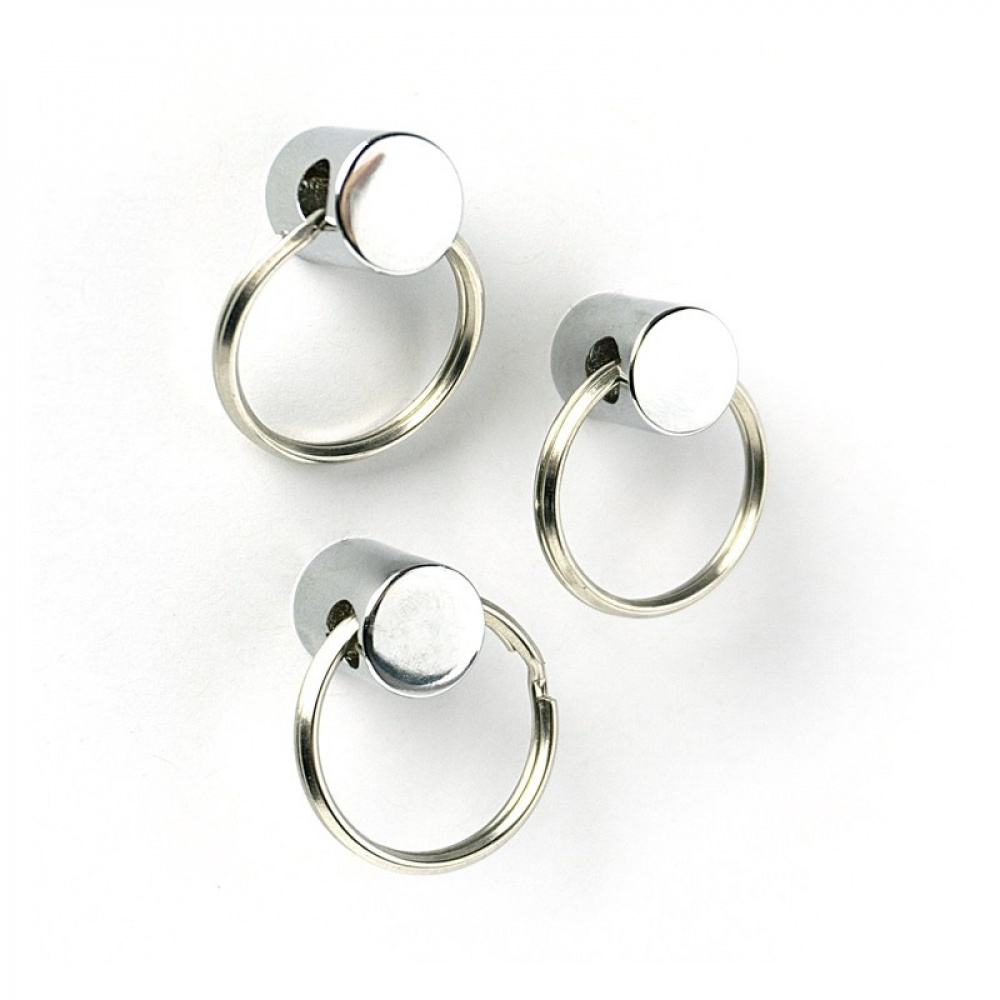 Nyckelringar med superstarka magneter, 3 st, RING, silver i gruppen Förvaring / Hallförvaring / Nyckelskåp hos SmartaSaker.se (42309)
