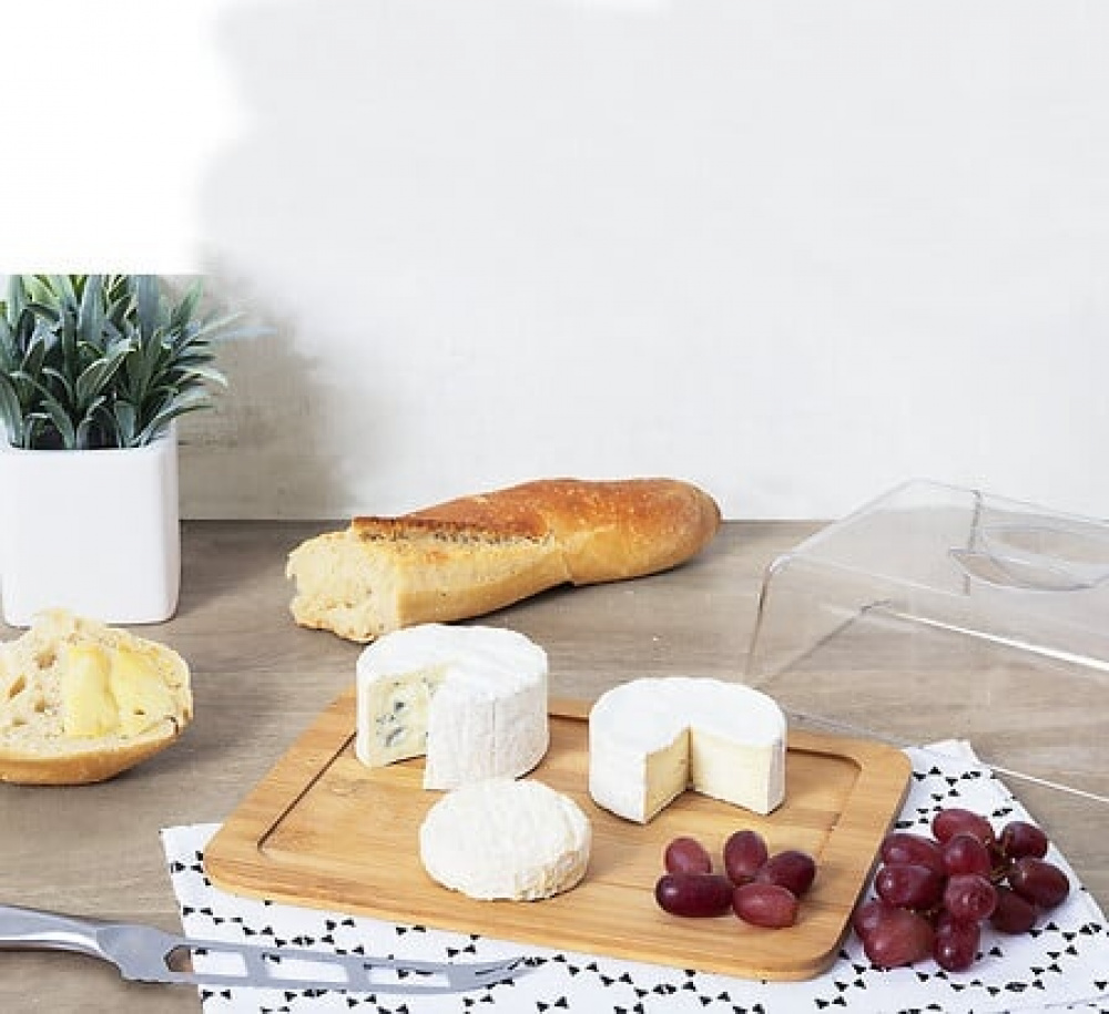 Ostkupa, Bambubricka, BOÎTE Ã FROMAGE, 26 x 20 x H7,5 cm, Klar / Natur i gruppen Förvaring / Köksförvaring / Kylskåpsförvaring hos SmartaSaker.se (42318)