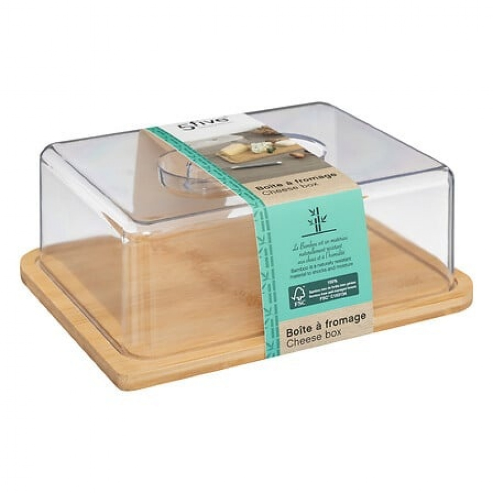 Ostkupa, Bambubricka, BOÎTE Ã FROMAGE, 26 x 20 x H7,5 cm, Klar / Natur i gruppen Förvaring / Köksförvaring / Kylskåpsförvaring hos SmartaSaker.se (42318)