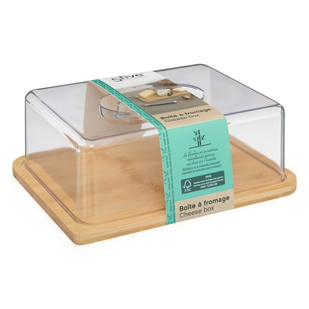 Ostkupa, Bambubricka, BOÎTE Á FROMAGE, 26 x 20 x H7,5 cm, Klar / Natur i gruppen Förvaring / Köksförvaring / Kylskåpsförvaring hos SmartaSaker.se (42318)