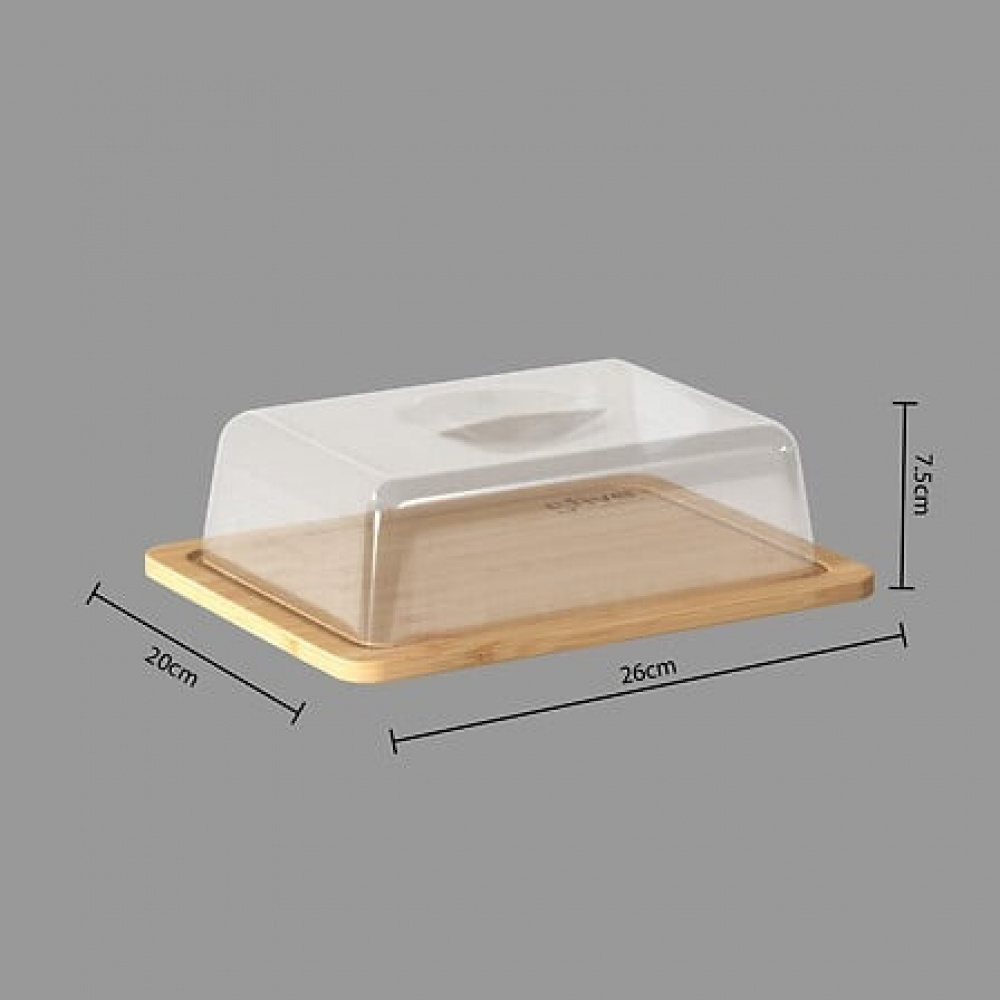 Ostkupa, Bambubricka, BOÎTE Ã FROMAGE, 26 x 20 x H7,5 cm, Klar / Natur i gruppen Förvaring / Köksförvaring / Kylskåpsförvaring hos SmartaSaker.se (42318)