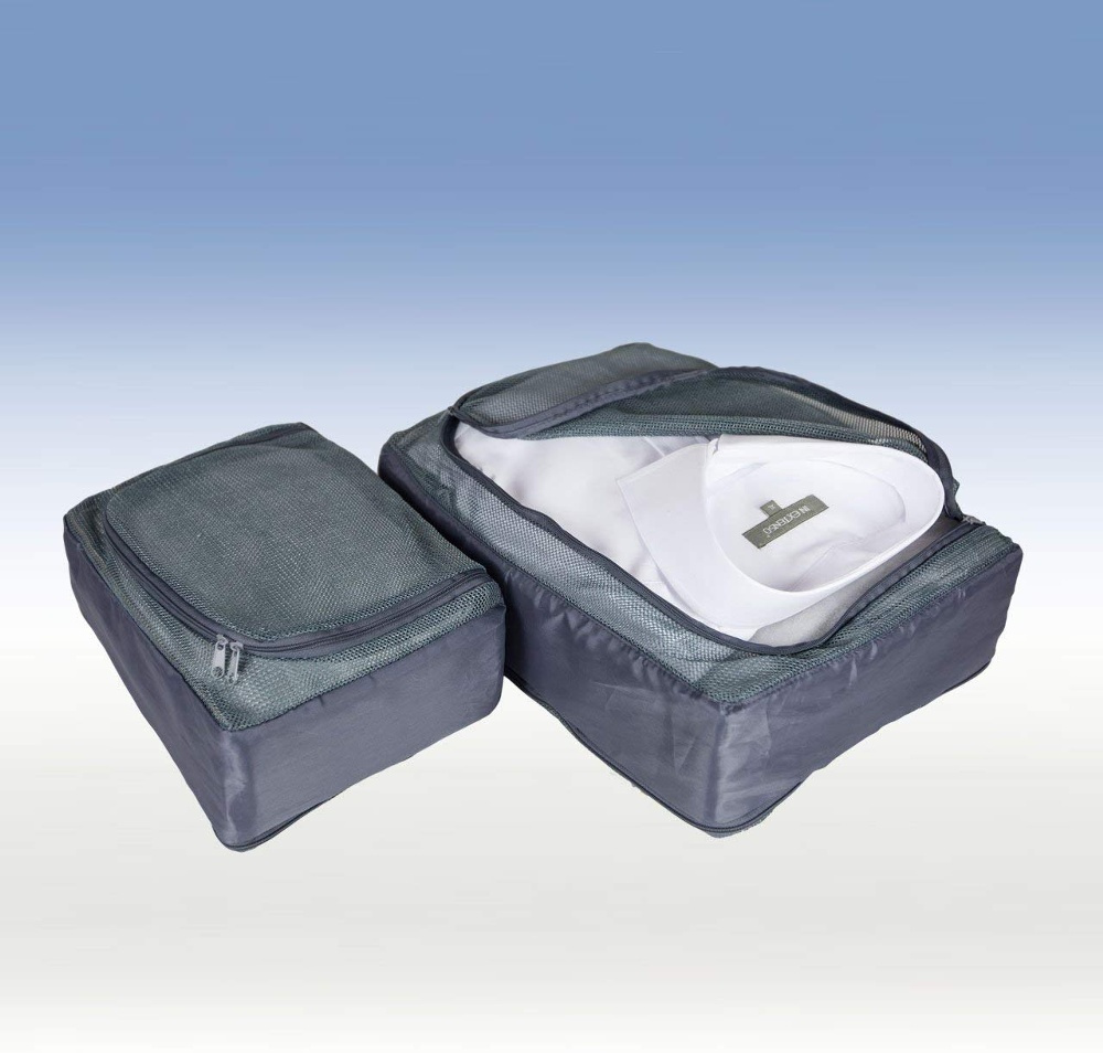 Packkub med 2 fack, PREMIUM CASE ORGANIZER, 25 x 20 x H 20 cm, Grå i gruppen Förvaring / Förvaring på resa / Packpåsar och packkuber hos SmartaSaker.se (42320)