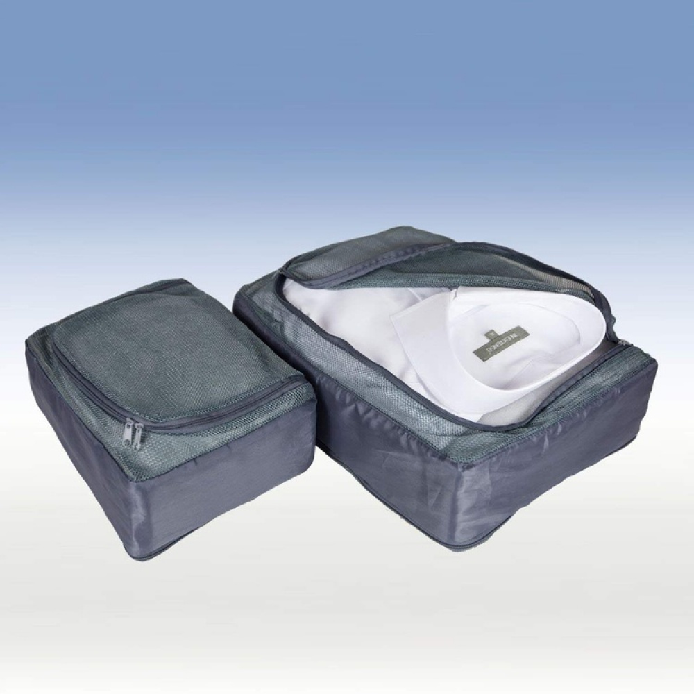 Packkub med 2 fack, CASE ORGANIZER LARGE, 35 x 26 x H 20 cm, Grå i gruppen Förvaring / Förvaring på resa / Packpåsar och packkuber hos SmartaSaker.se (42321)