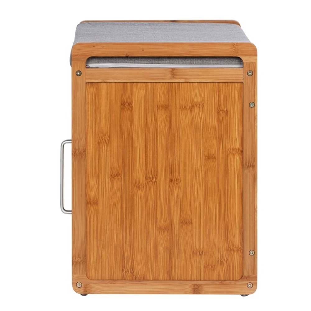 Pall med förvaring, Bambu, BAHRI, 50 x 33 x H 45 cm, brun / grå i gruppen Förvaring / Hallförvaring hos SmartaSaker.se (42332)