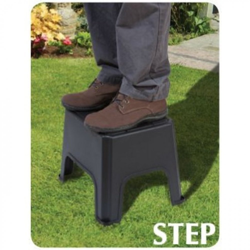 Pall med förvaring, SIT, STEP & STORE, 40 x 33 x H 31 cm, Svart / Grön i gruppen Förvaring / Hallförvaring hos SmartaSaker.se (42333)