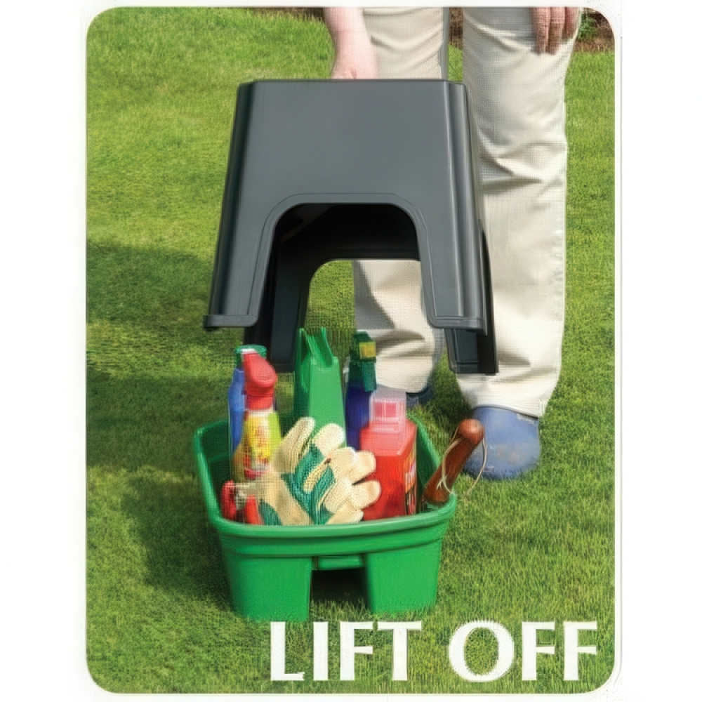 Pall med förvaring, SIT, STEP & STORE, 40 x 33 x H 31 cm, Svart / Grön i gruppen Förvaring / Hallförvaring hos SmartaSaker.se (42333)