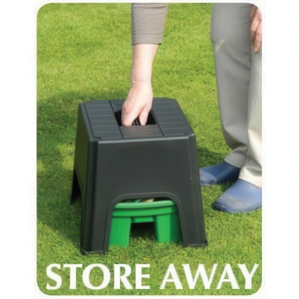 Pall med förvaring, SIT, STEP & STORE, 40 x 33 x H 31 cm, Svart / Grön i gruppen Förvaring / Hallförvaring hos SmartaSaker.se (42333)