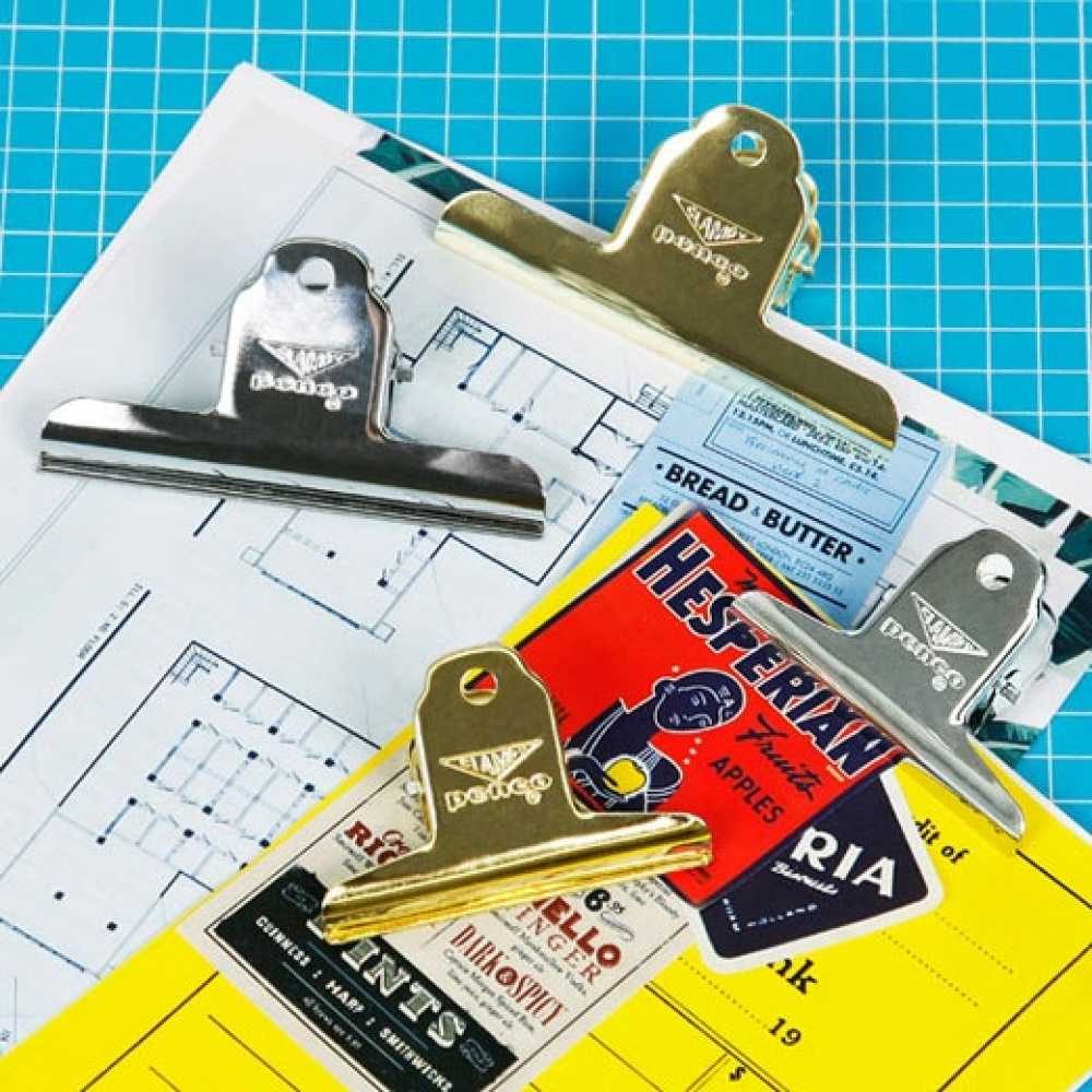 Pappersklämma i metall, Stor, PENCO CLAMPY CLIP 10 cm, guld i gruppen Förvaring / Kontorsmaterial hos SmartaSaker.se (42334)