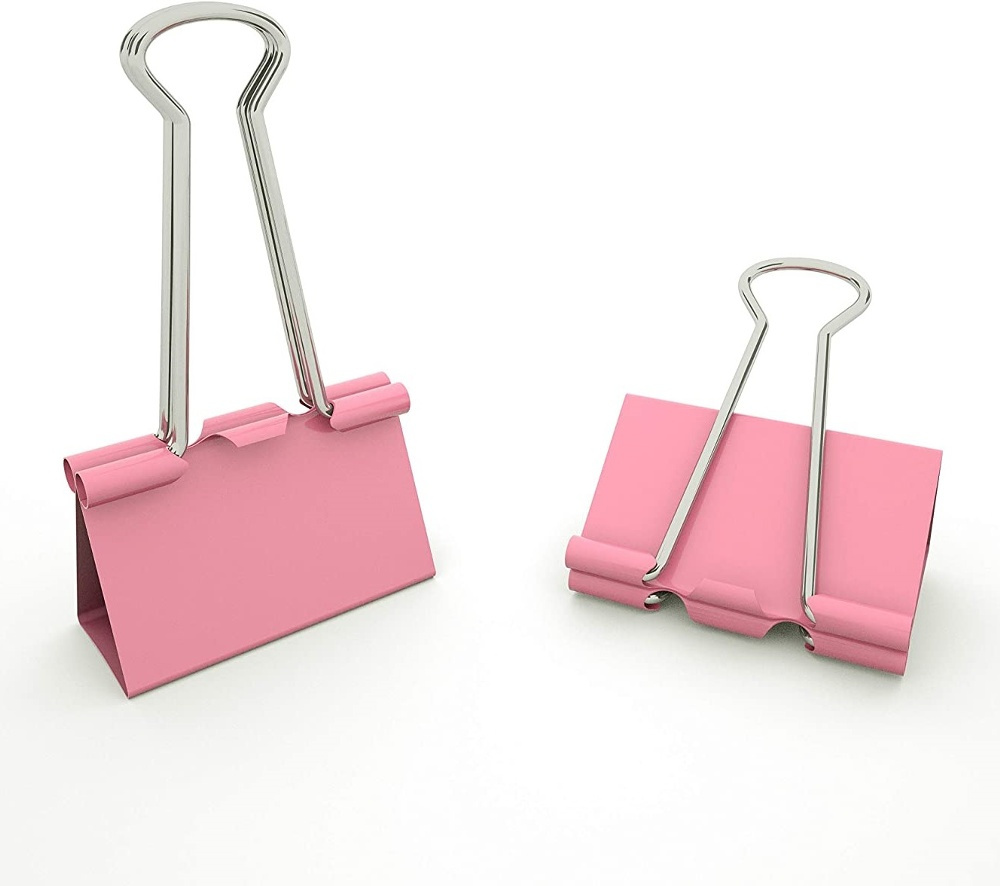 Pappersklämmor, 12 st FOLDBACK CLIPS L, 41 mm, Rosa i gruppen Förvaring / Kontorsmaterial hos SmartaSaker.se (42343)