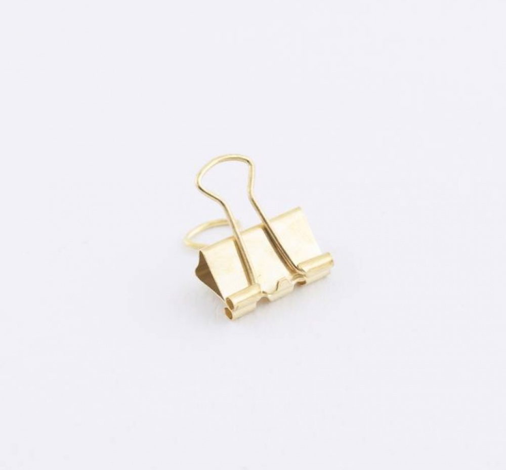 Pappersklämmor, 15 st, FOLDBACK CLIPS XS, 19 mm, Guld i gruppen Förvaring / Kontorsmaterial hos SmartaSaker.se (42353)