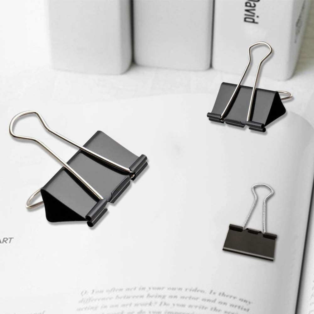 Pappersklämmor, 27 st, FOLDBACK CLIPS MIX, svarta i gruppen Förvaring / Kontorsmaterial hos SmartaSaker.se (42355)