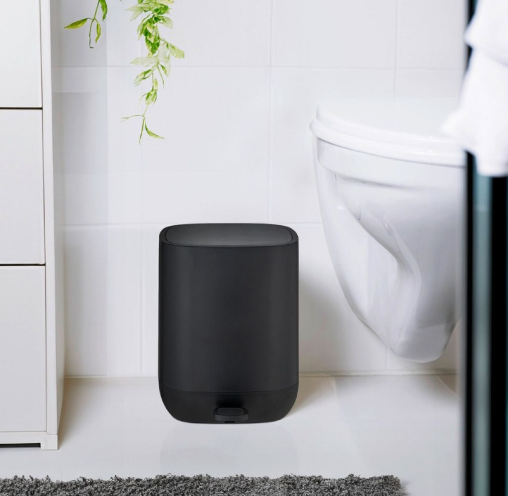 Papperskorg / Pedalhink, 5 L, DAVOS EASY-CLOSE, Svart i gruppen Förvaring / Städförvaring och sopsortering / Sopsortering hos SmartaSaker.se (42371)