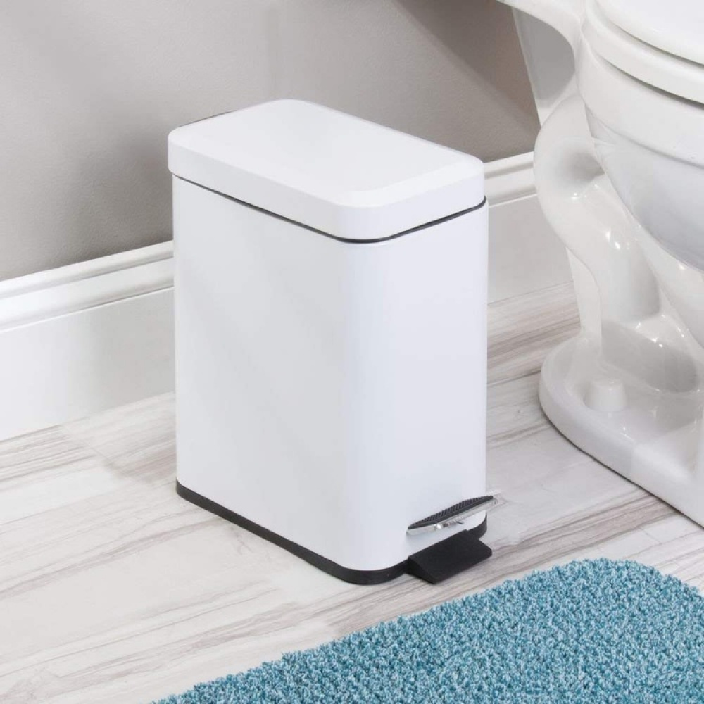 Papperskorg / Pedalhink, SLIM PEDAL BIN, 16 x 25 cm x H 30 cm, Vit i gruppen Förvaring / Städförvaring och sopsortering / Sopsortering hos SmartaSaker.se (42372)