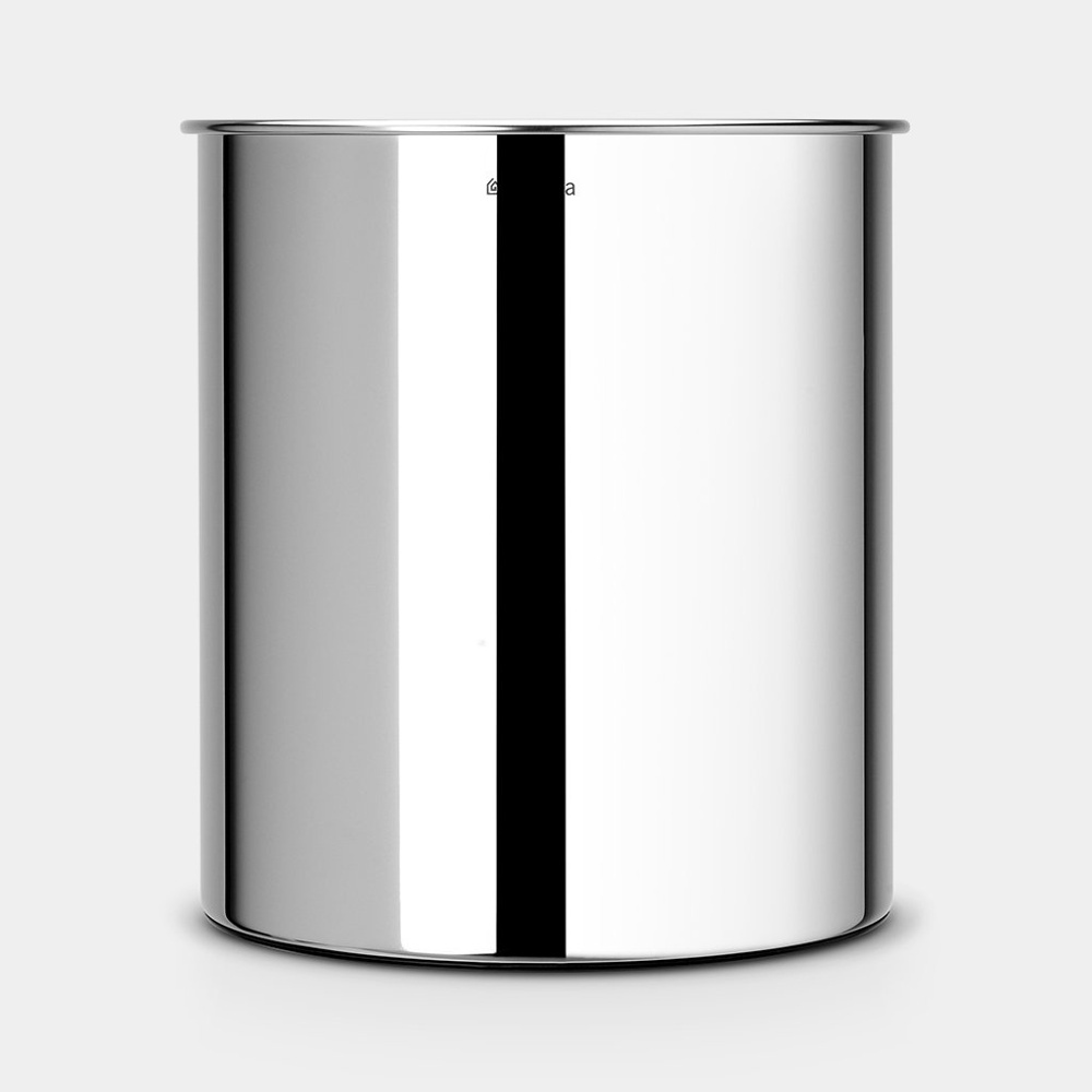 Papperskorg i metall, 7 L, BRILLIANT STEEL, Ã˜ 21 x H 23,7 cm, Brabantia, Silver i gruppen Förvaring / Städförvaring och sopsortering / Sopsortering hos SmartaSaker.se (42374)